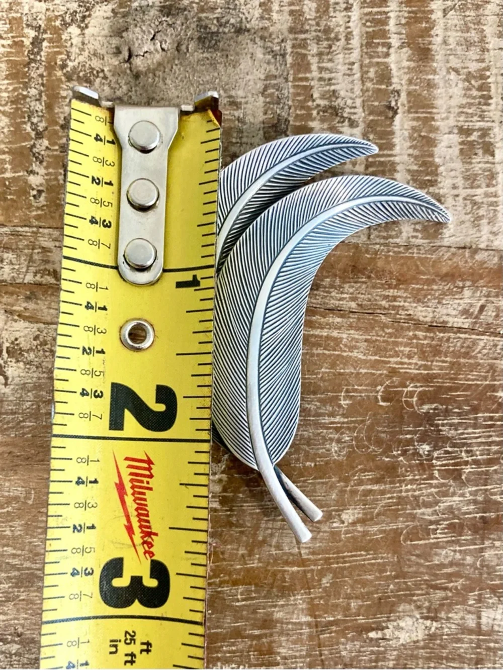 Sterling Silver Feather Brooch Jewel Art - Picture 12 of 12